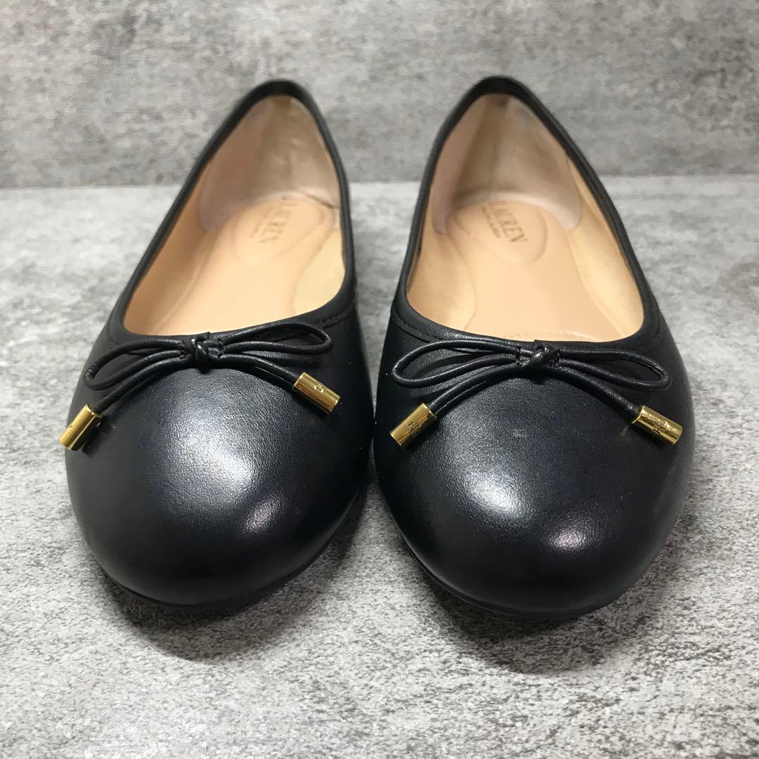 ✨美品✨ローレンラルフローレン ジェイナ レザー フラットシューズ 黒