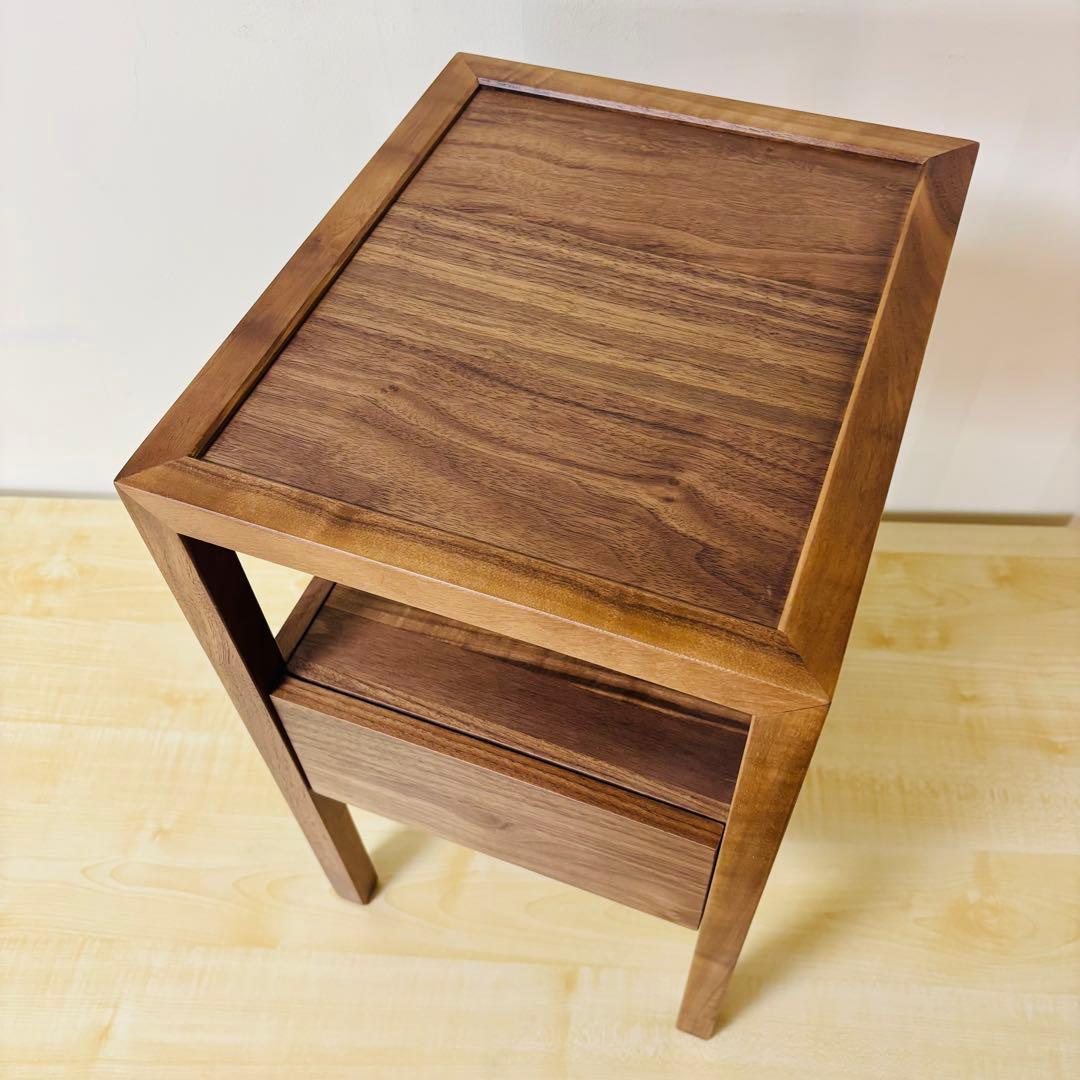 三環ジャパン 大川家具 オーク ウォールナット 天然木 サイドテーブル