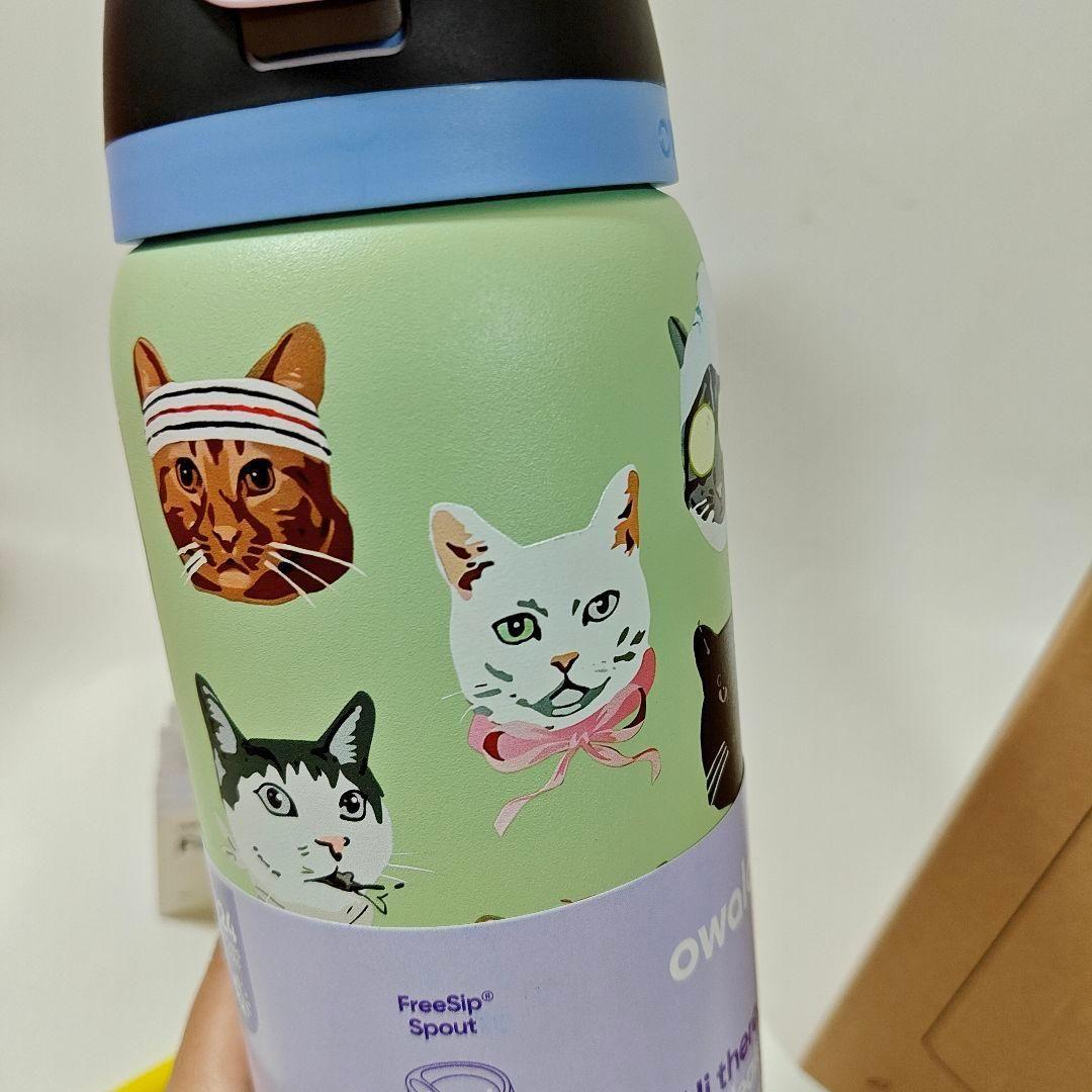 新品 Urban Outfitters限定 猫柄owala保冷水筒32oz