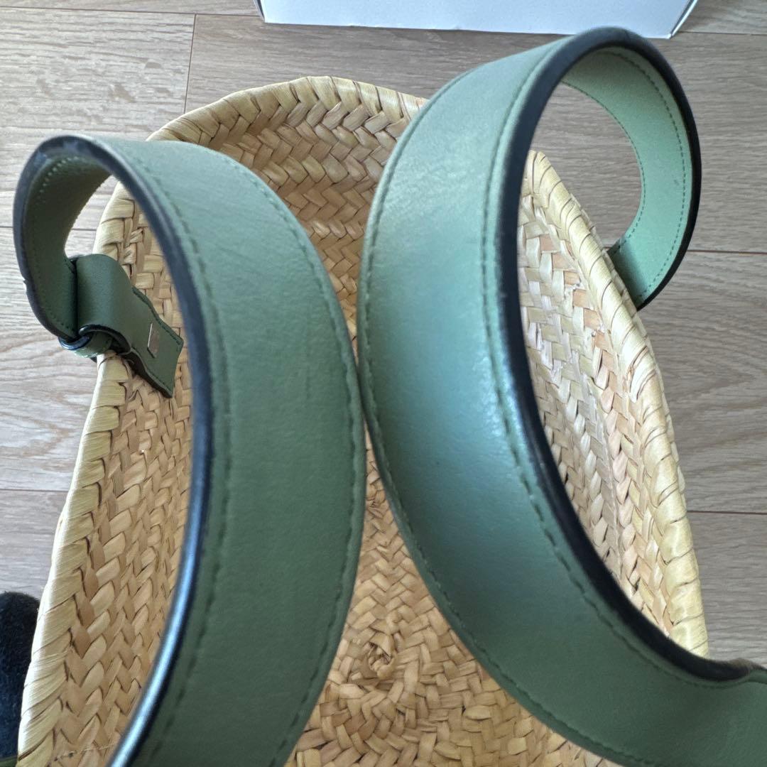 【LOEWE】 カゴバッグ カーキ/グリーン