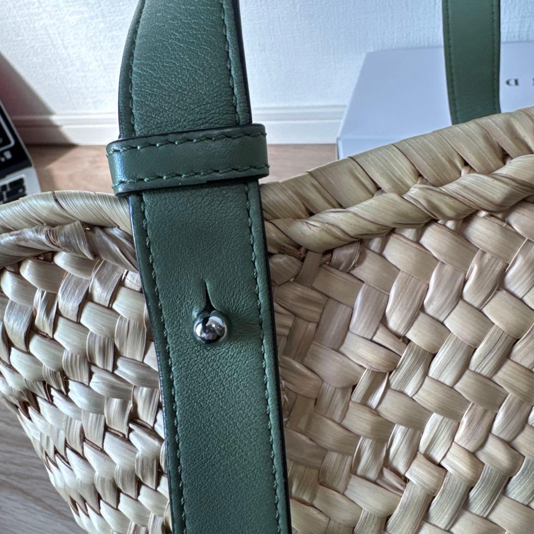 【LOEWE】 カゴバッグ カーキ/グリーン