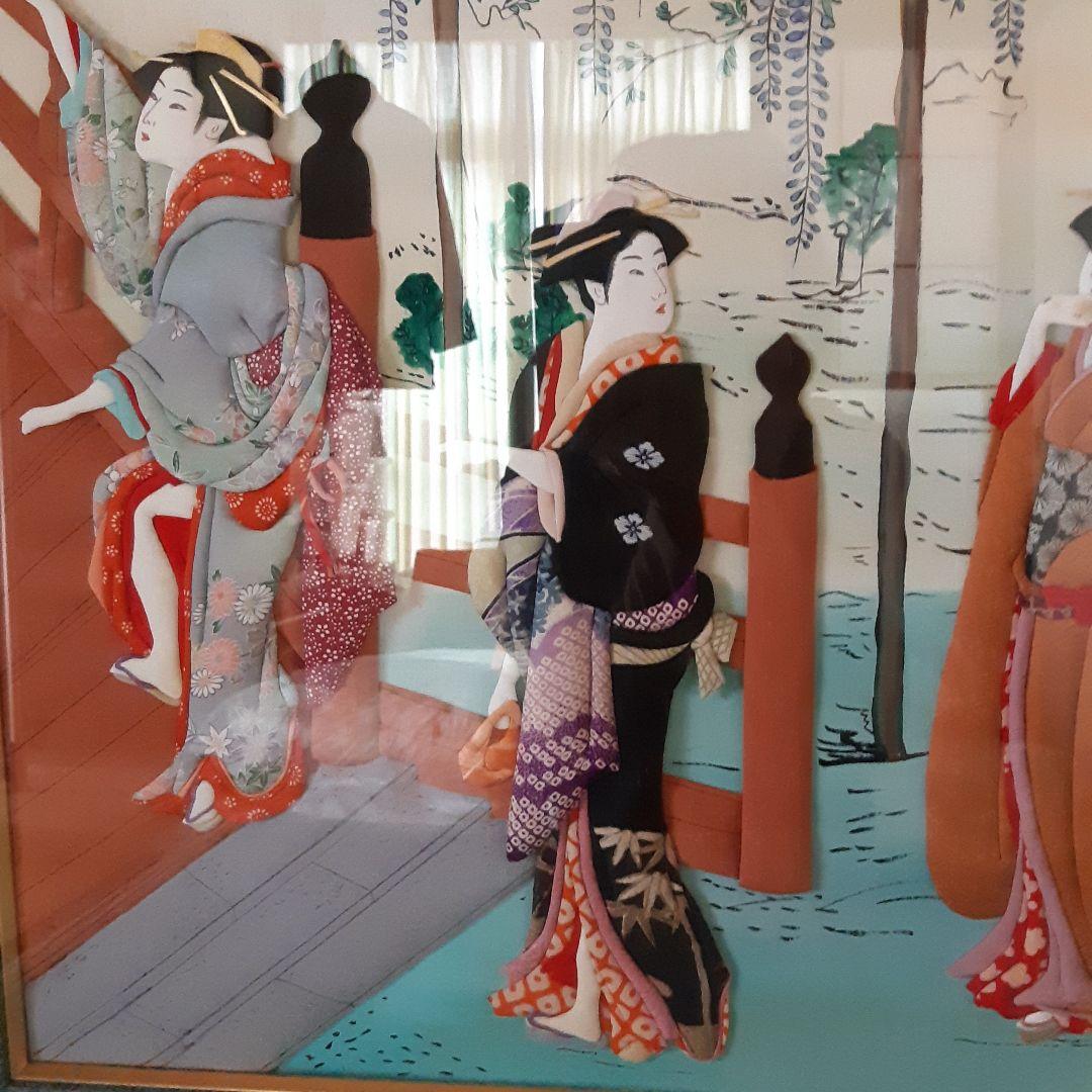 押し絵　額縁　着物　日本画