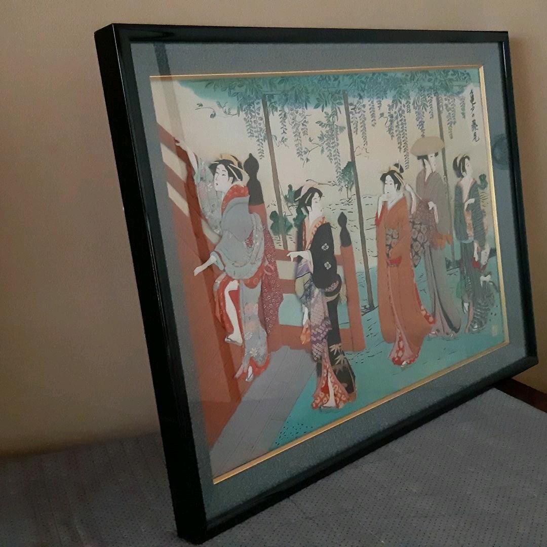 押し絵　額縁　着物　日本画