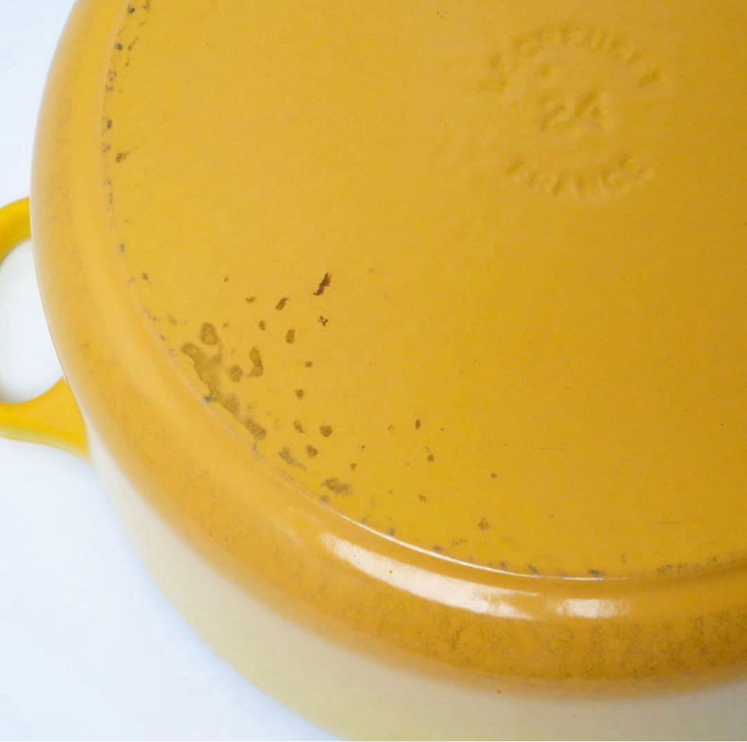 【美品】LE CREUSET　ココット ロンド ディジョンイエロー　24cm
