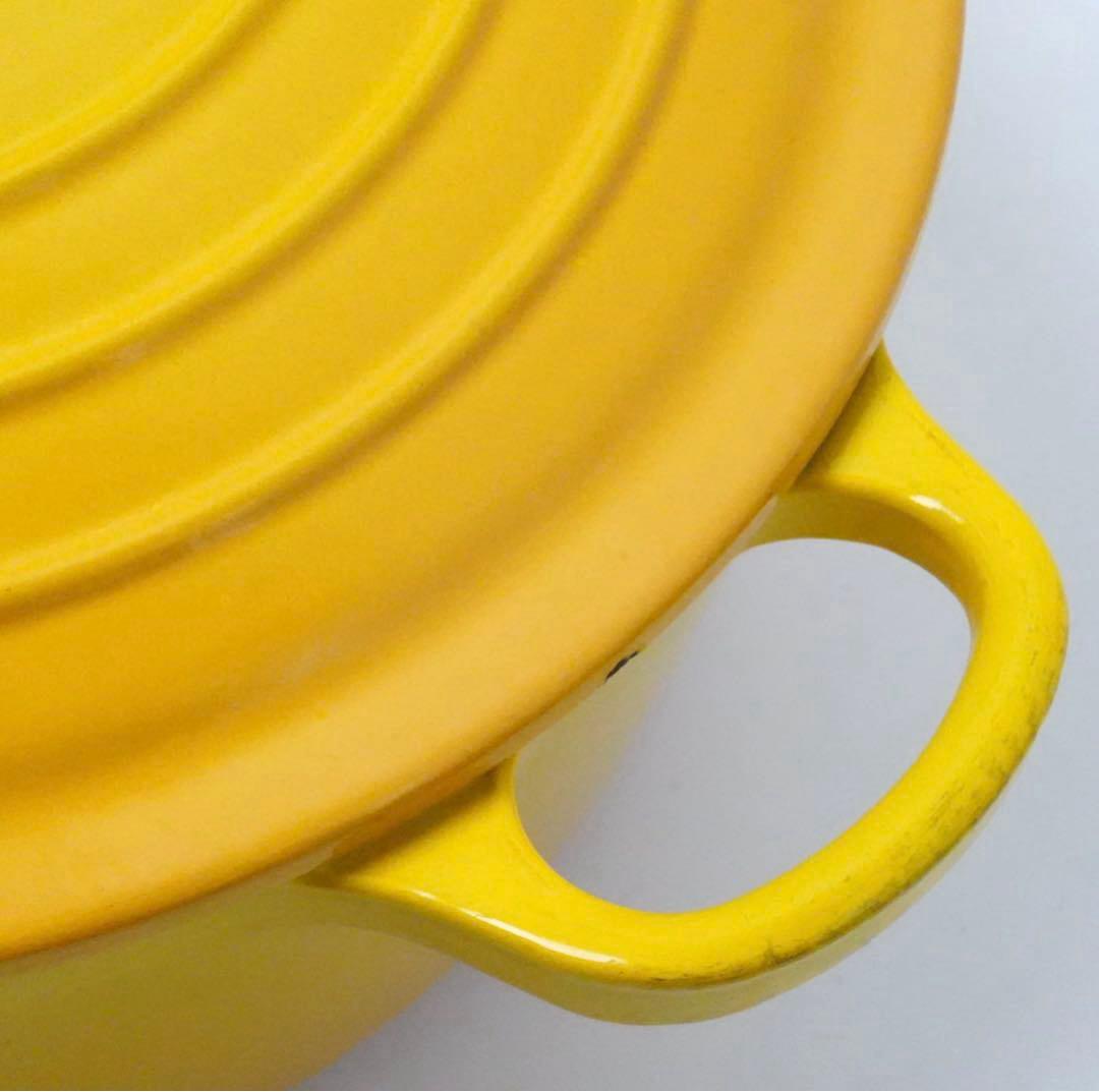 【美品】LE CREUSET　ココット ロンド ディジョンイエロー　24cm
