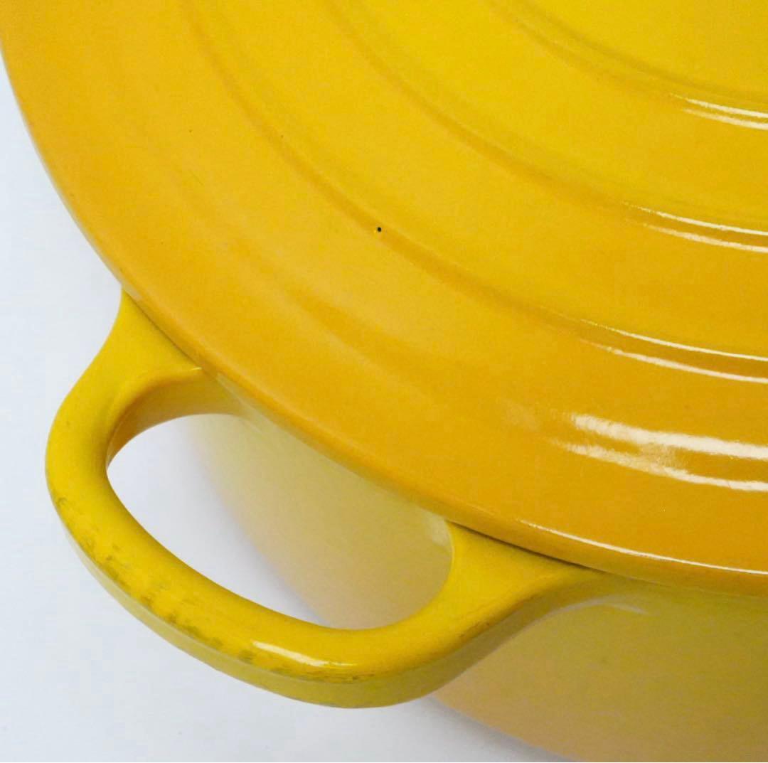 【美品】LE CREUSET　ココット ロンド ディジョンイエロー　24cm