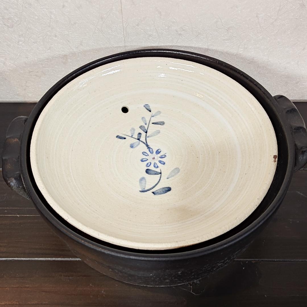 再値下げ【新品・未使用】萬古焼　セラミック加工IH土鍋　7号　IH/直火対応