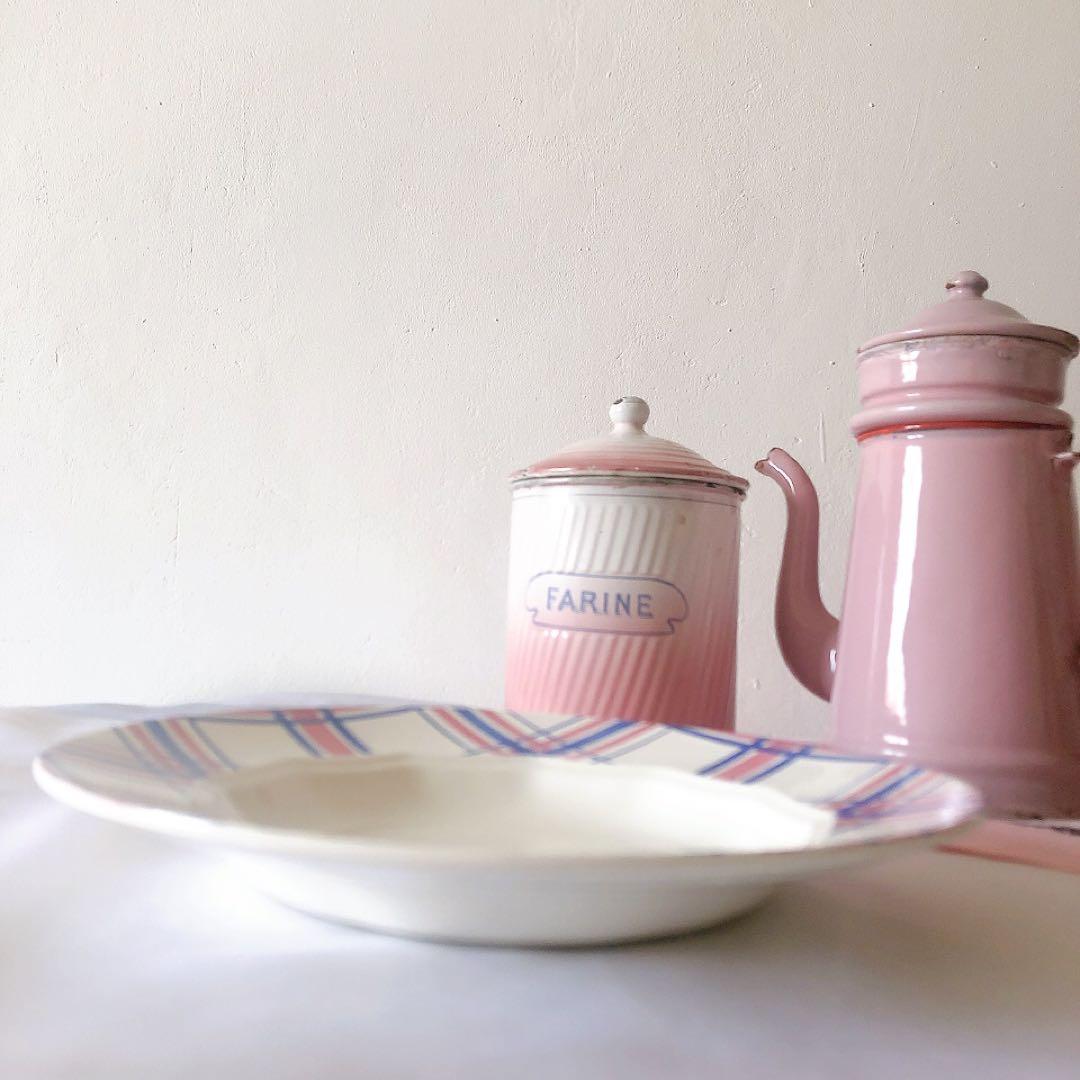 クレイユエモントロー HBCM スーププレート　A フランスアンティーク食器