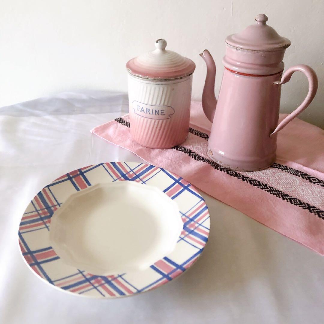 クレイユエモントロー HBCM スーププレート　A フランスアンティーク食器