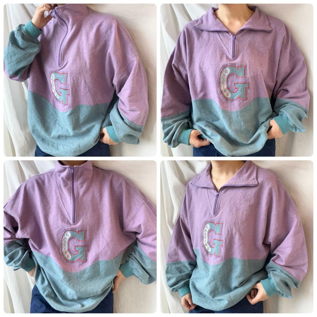 イタリア製ヴィンテージ ハーフジップスウェット