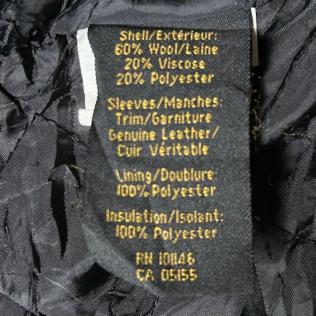 Ford ウール×本革 レザースタジャン オールブラック アメ車 アメカジ L