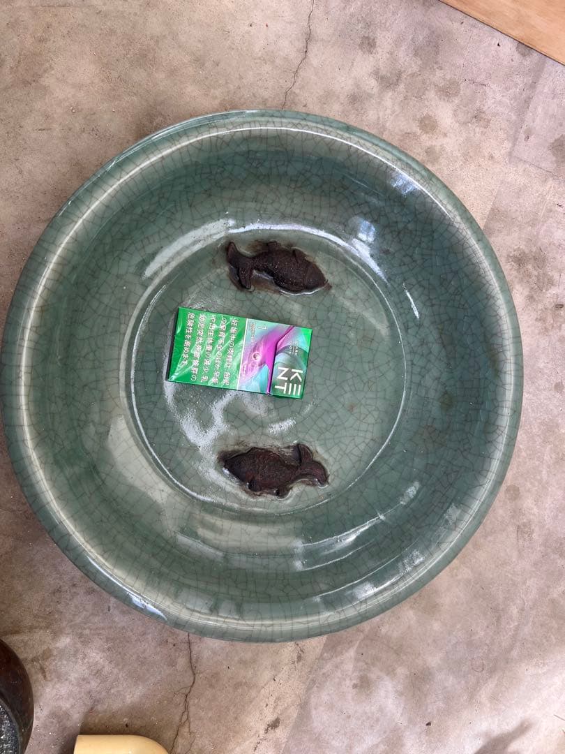 天龍寺青磁魚装飾大皿