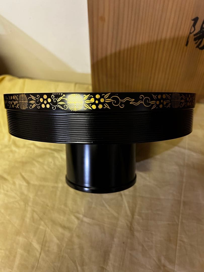 京都　平安 象彦「春陽」 高坏干菓子盆 菓子器 漆器