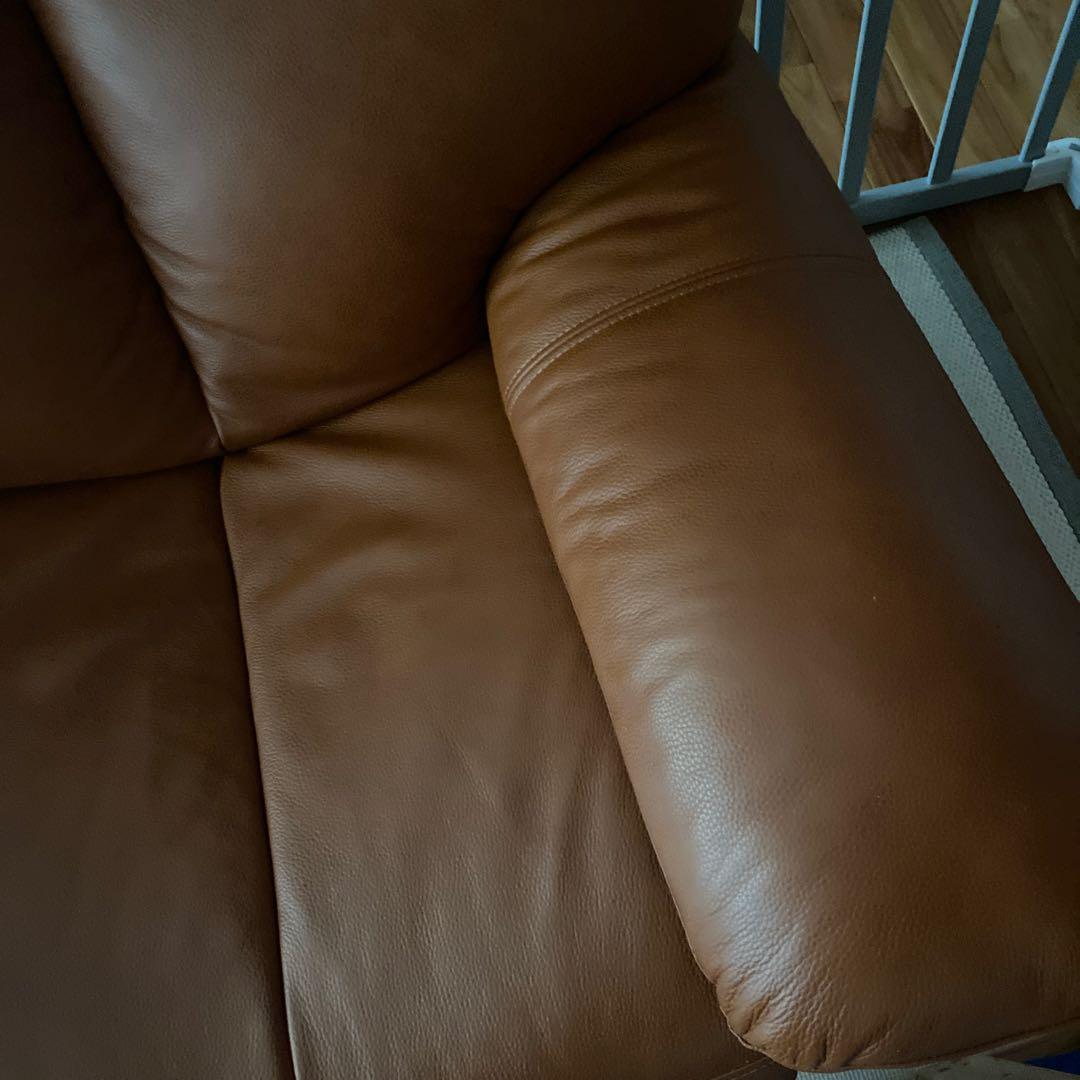 引き取り専用　電動リクライニングソファW1960 3人掛け レザー　本革