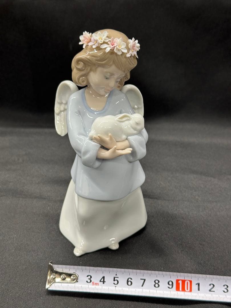 【美品】LLADRO リヤドロ　フィギュリン　天使の宝物　天使　兎　ウサギ
