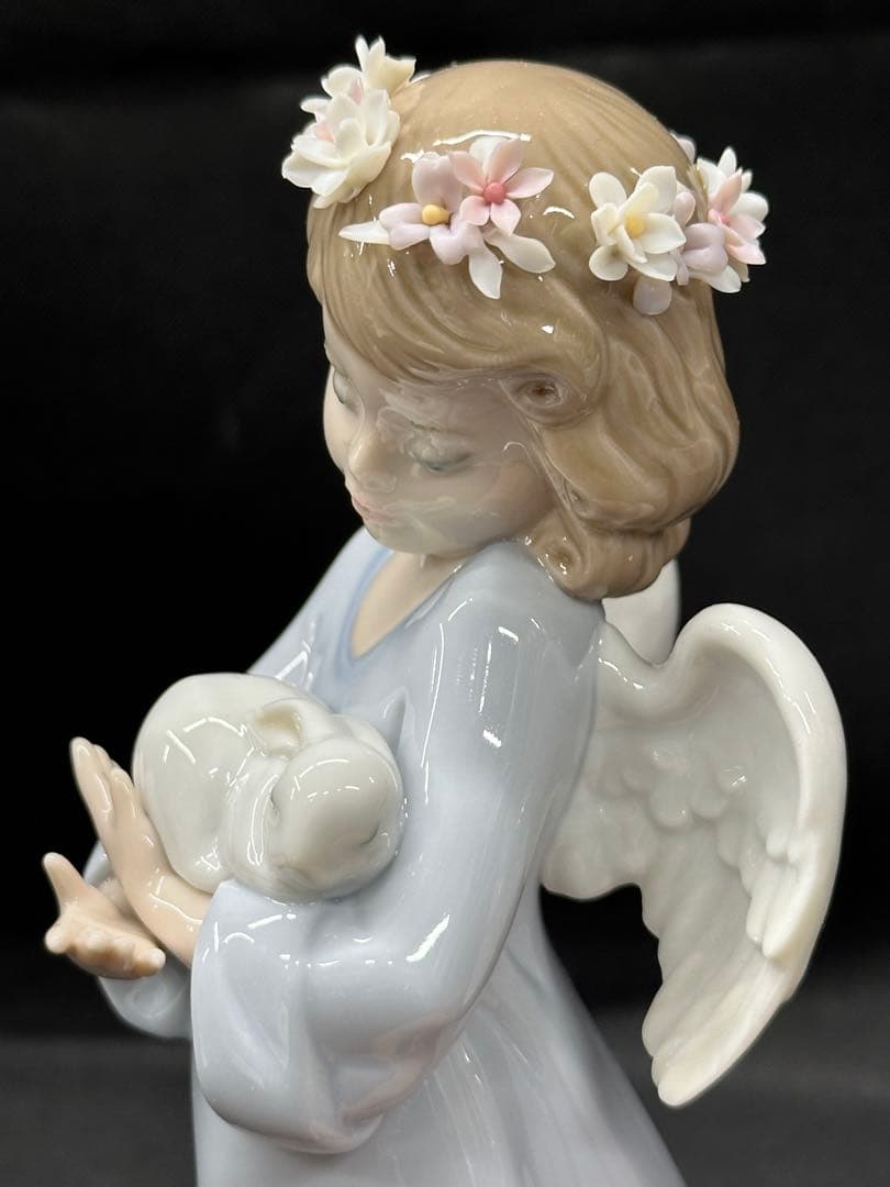 【美品】LLADRO リヤドロ　フィギュリン　天使の宝物　天使　兎　ウサギ
