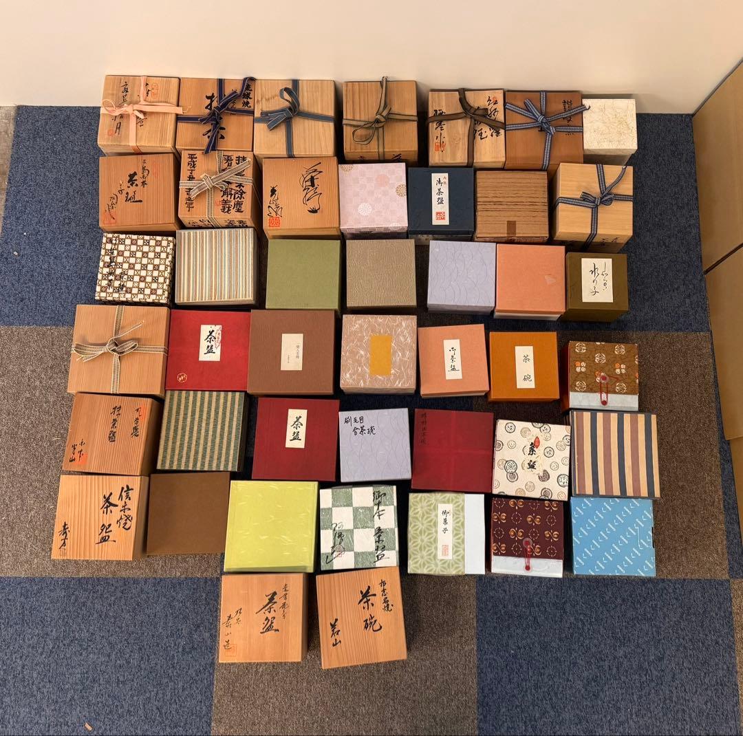 茶碗 抹茶碗 まとめて 44点 箱付 茶道具 陶器 京焼 金彩 色絵 信楽 萩