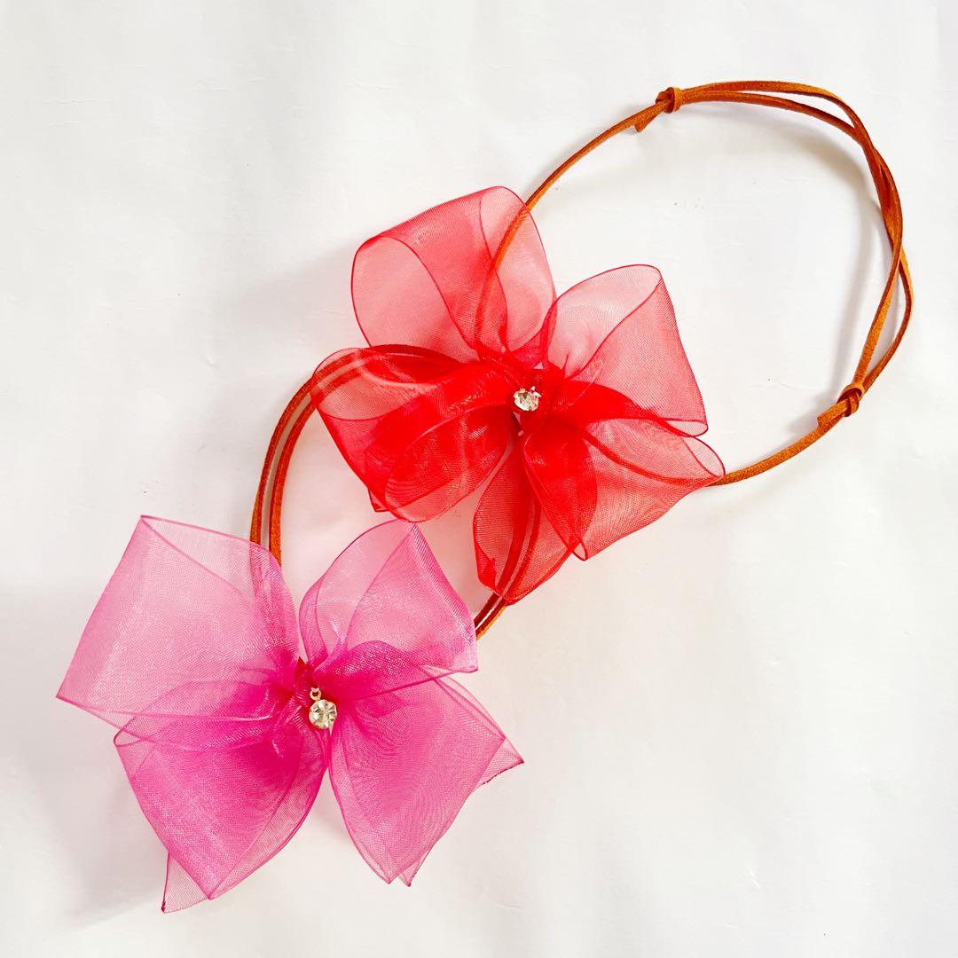 【092】トリミングリボン トリミングチョーカー オーガンジー✿ランダム200個