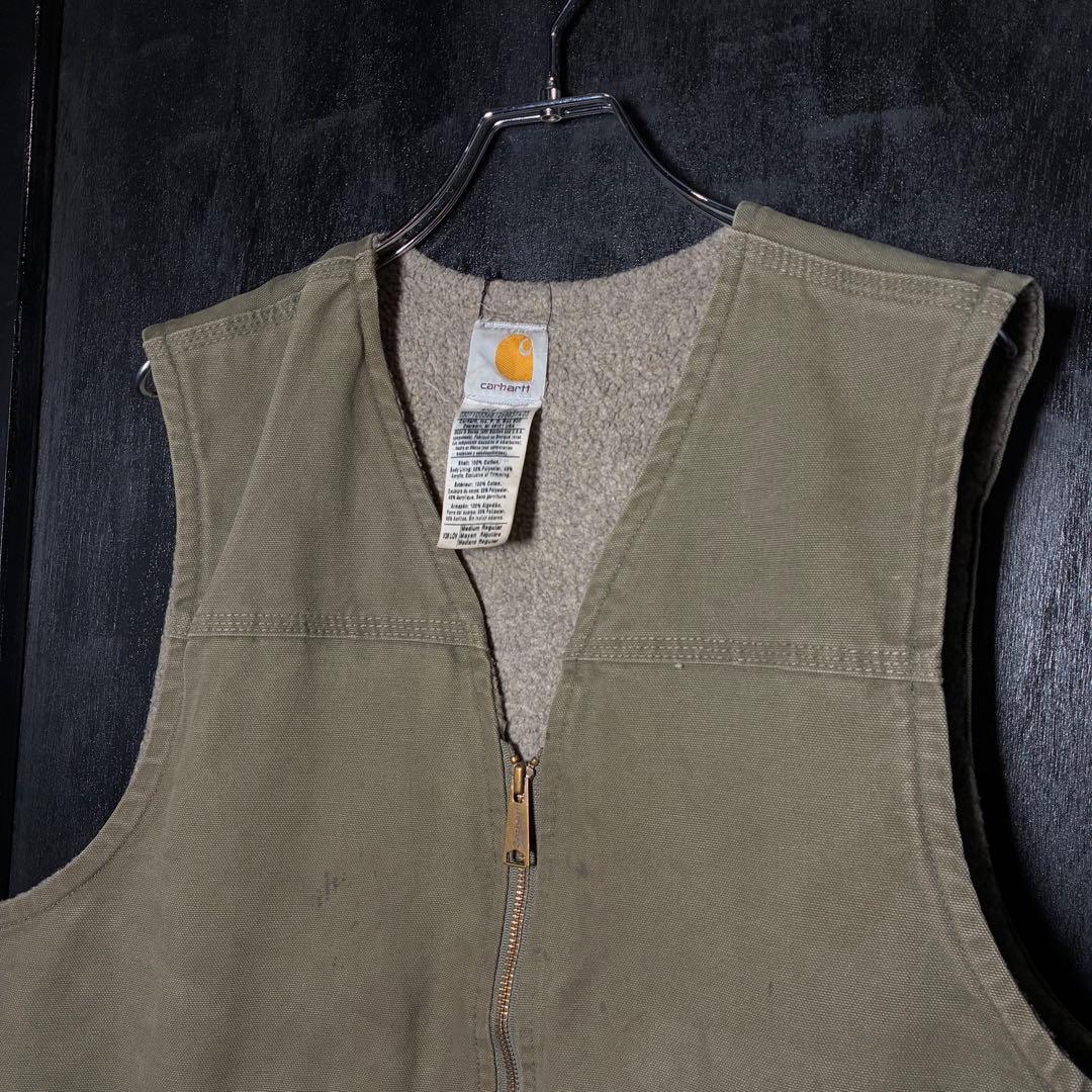 00s メキシコ製　Carhartt ダックベスト　オリーブ　カーキ　カーハート