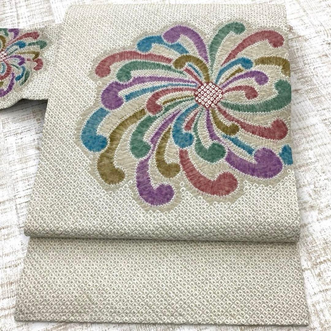 がめちゃん様　　　　　　正絹　9寸名古屋帯　きぬたや　乱菊模様