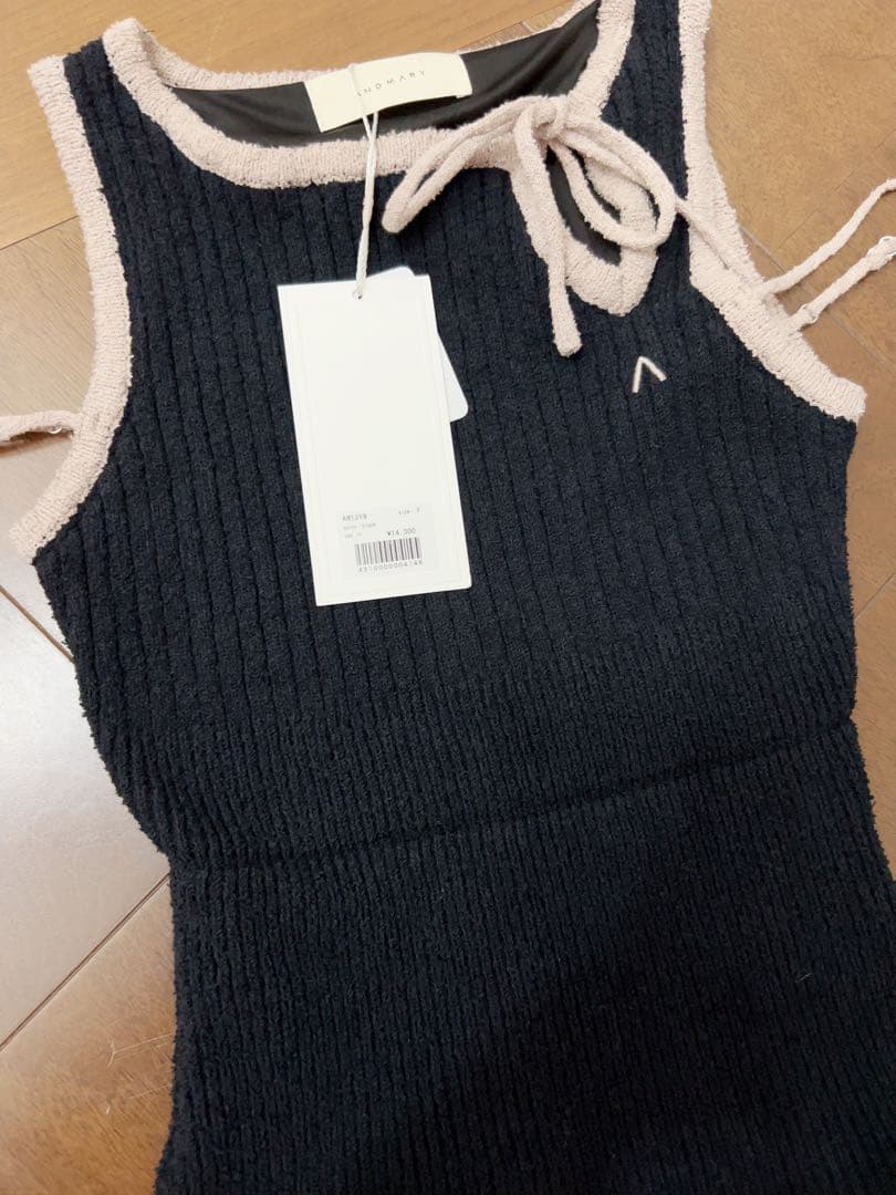 ANDMARY Heart crochet mini dress ブラック