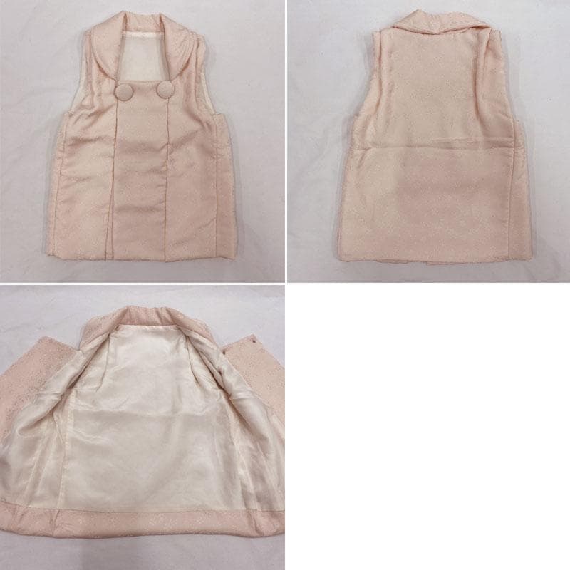 ◎509ag15◎七五三 三歳 女の子 アンティーク着物&被布 五つ紋 紅緋◎