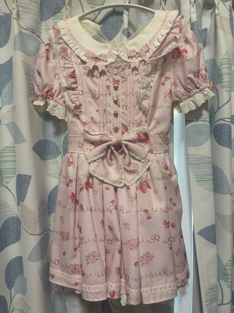 LIZLISA Creamy Berry柄ワンピース ピンク M リズリサ