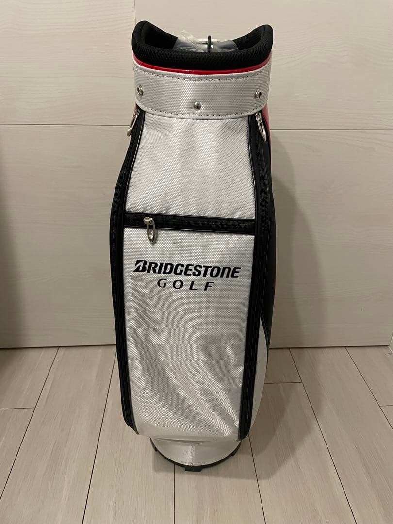 【新品未使用】ブリヂストン ゴルフ キャディバッグ CBG21Y（白×黒×赤）