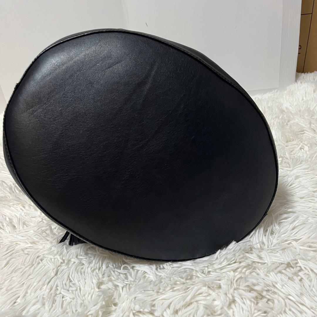 【定価15万円】アニヤハインドマーチ 巾着バッグ ブラック レザー