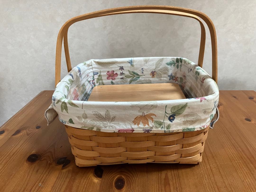 ロンガバーガー　ピクニック　ケーキ　バスケット　ボタニカル柄