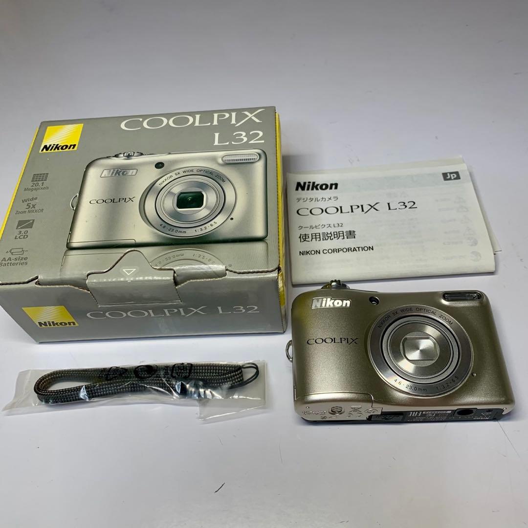 【美品】Nikon Coolpix L32 シルバー （元箱取説SDカード付き）