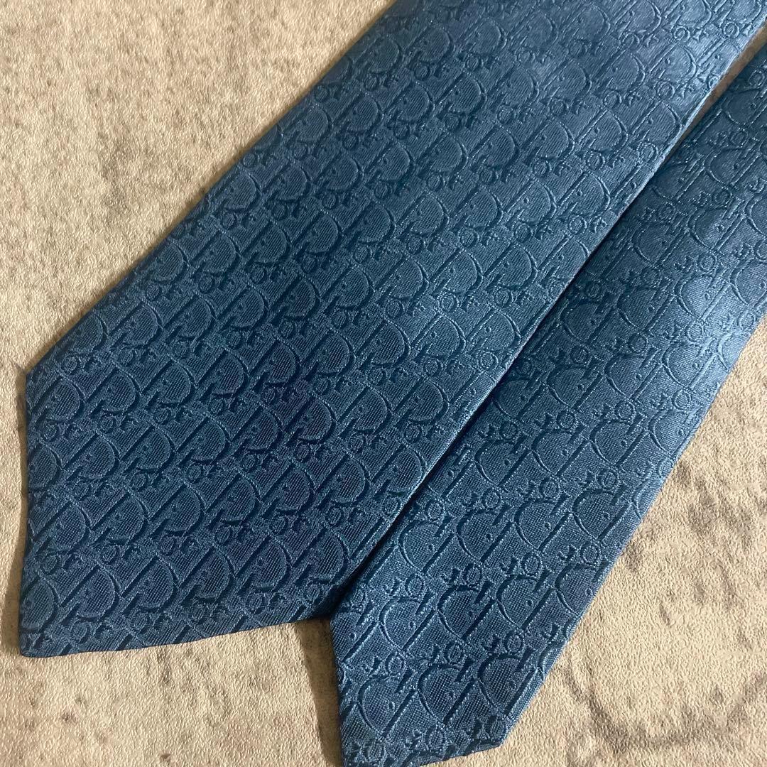 Christian Diorネクタイ レアカラー パープルブルーチェック柄スーツ