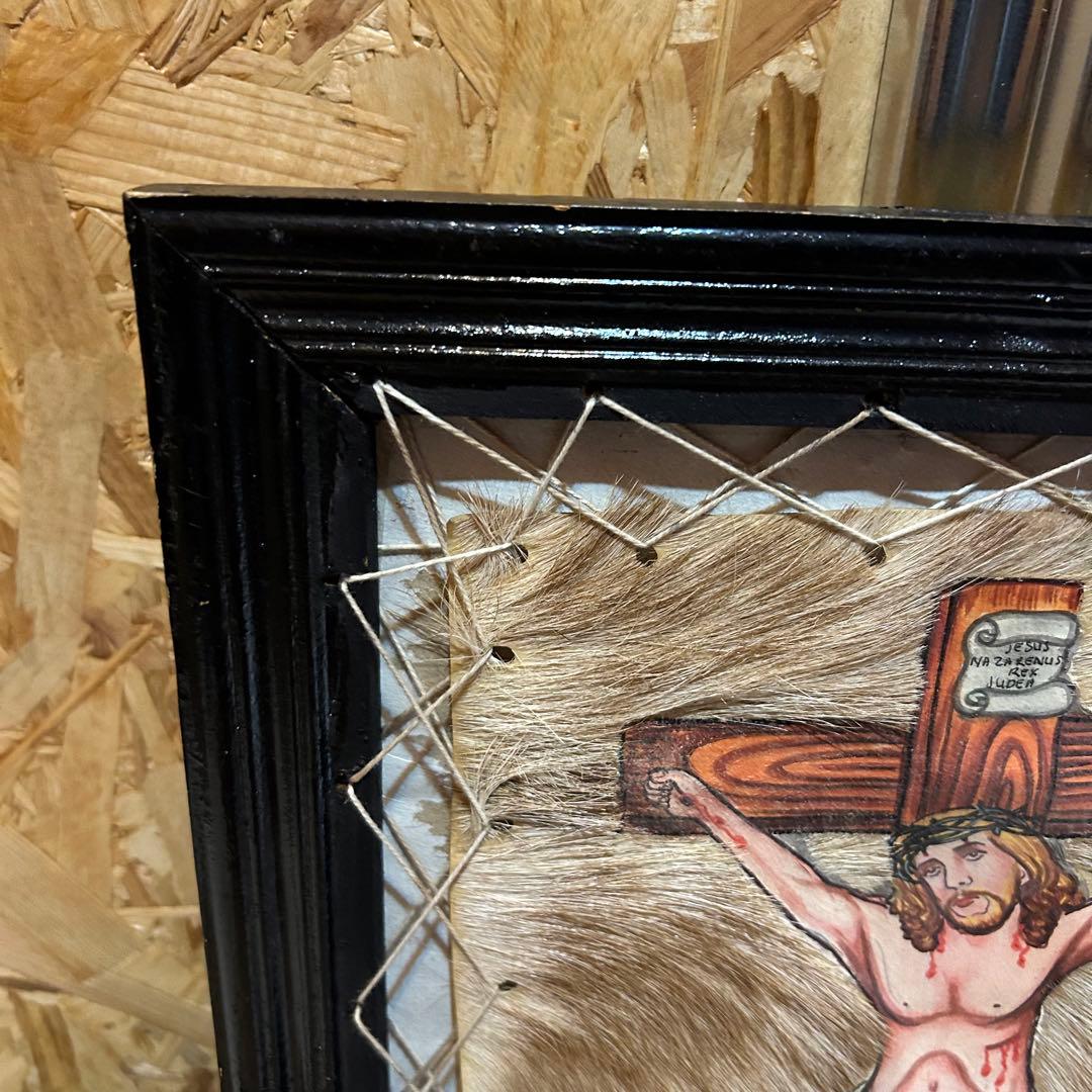 呪物 キリスト Jesus ジーザス イエス 十字架 ART アート 額縁 絵画