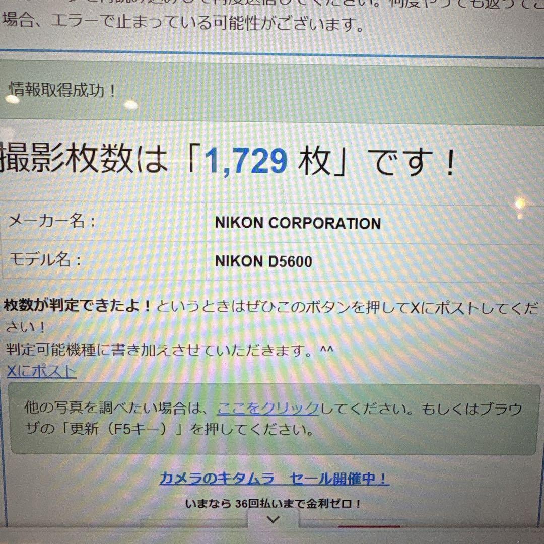 美品✨Nikon D5600 ダブルレンズ カメラバッグ付き✨S数1729回