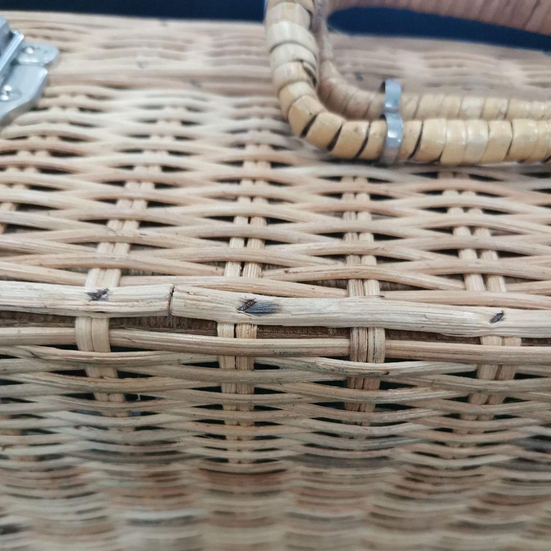 新品美品★籐・ラタン製★トランク風カバン★レトロ・アンティーク★希少品