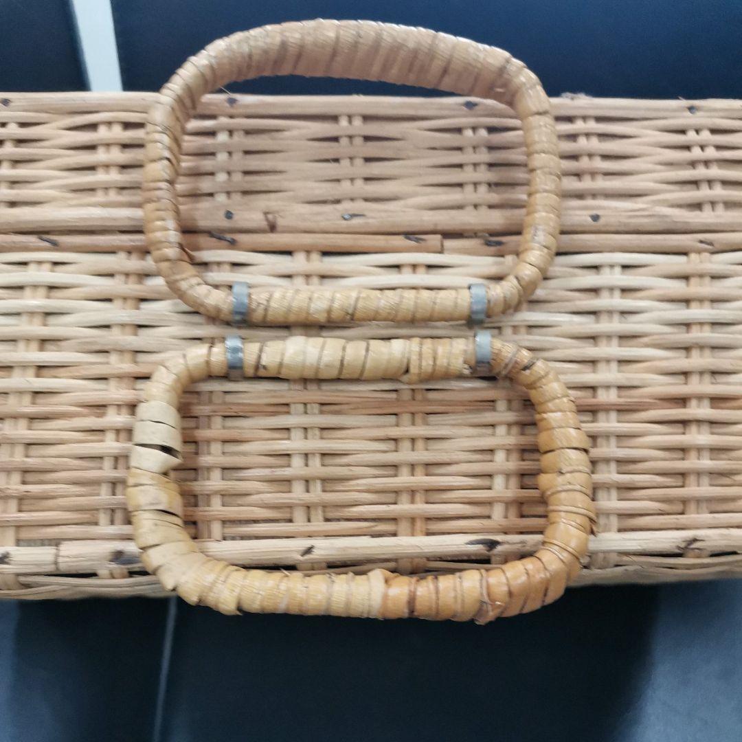 新品美品★籐・ラタン製★トランク風カバン★レトロ・アンティーク★希少品