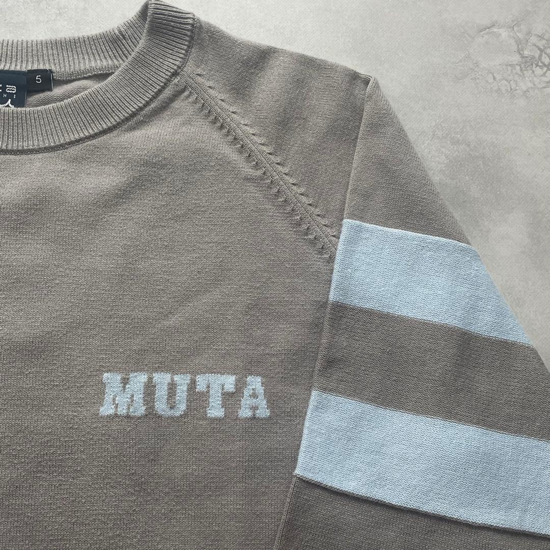 良品 MUTA レタードコットンニットセーターゴルフ サイズ5 M相当