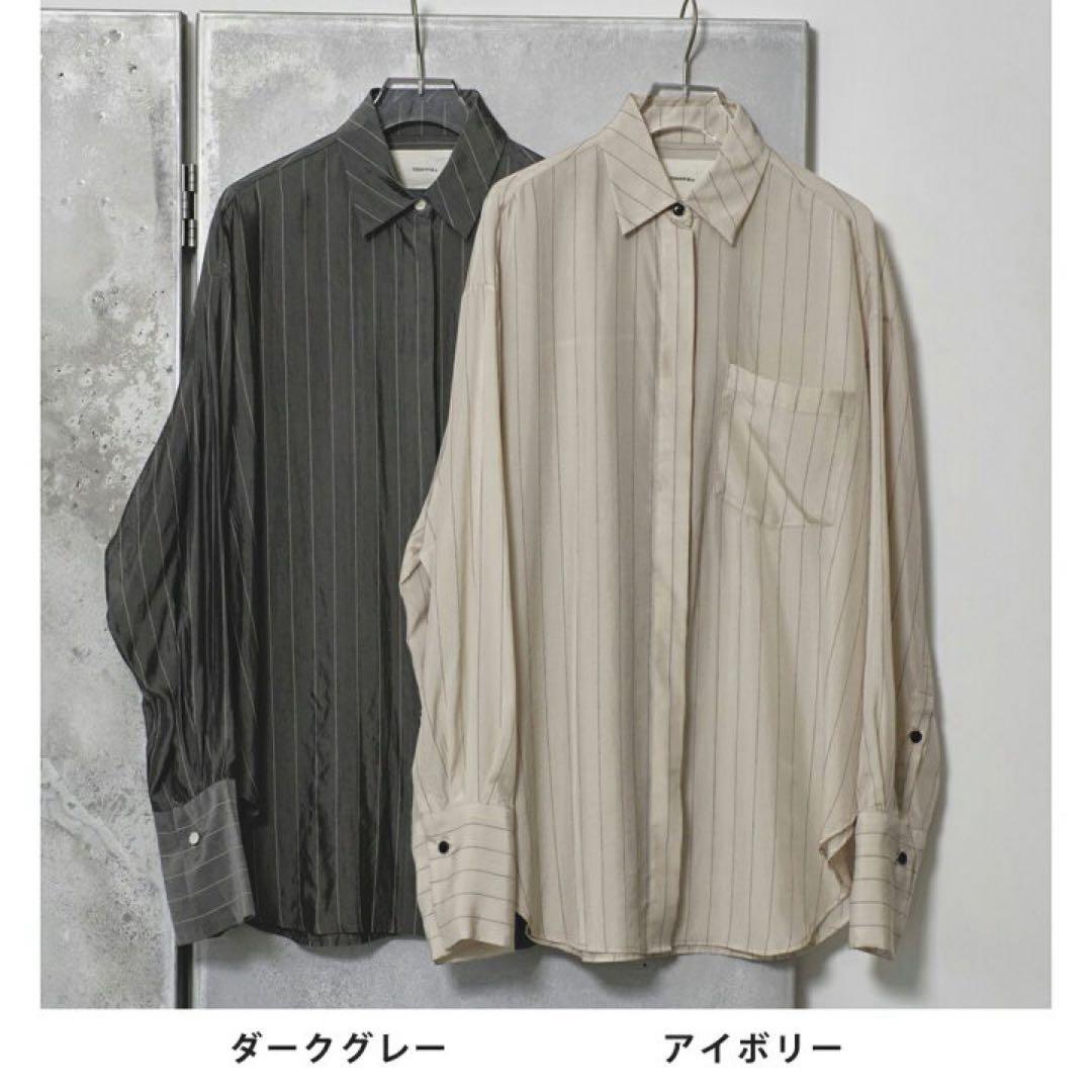 todayful stripe silky shirts アイボリー
