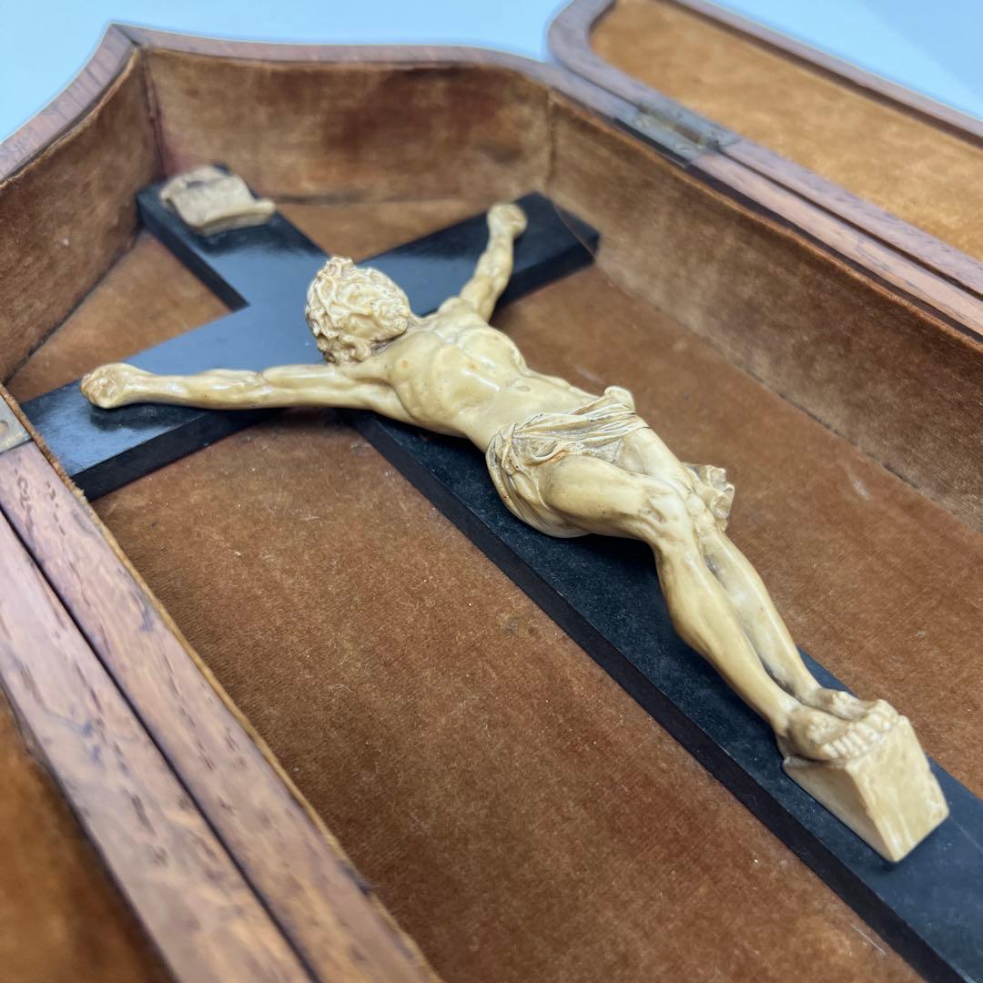 古代　キリスト　逗子入　全体高さ31㎝/647g 東Y7-0717①トトオ