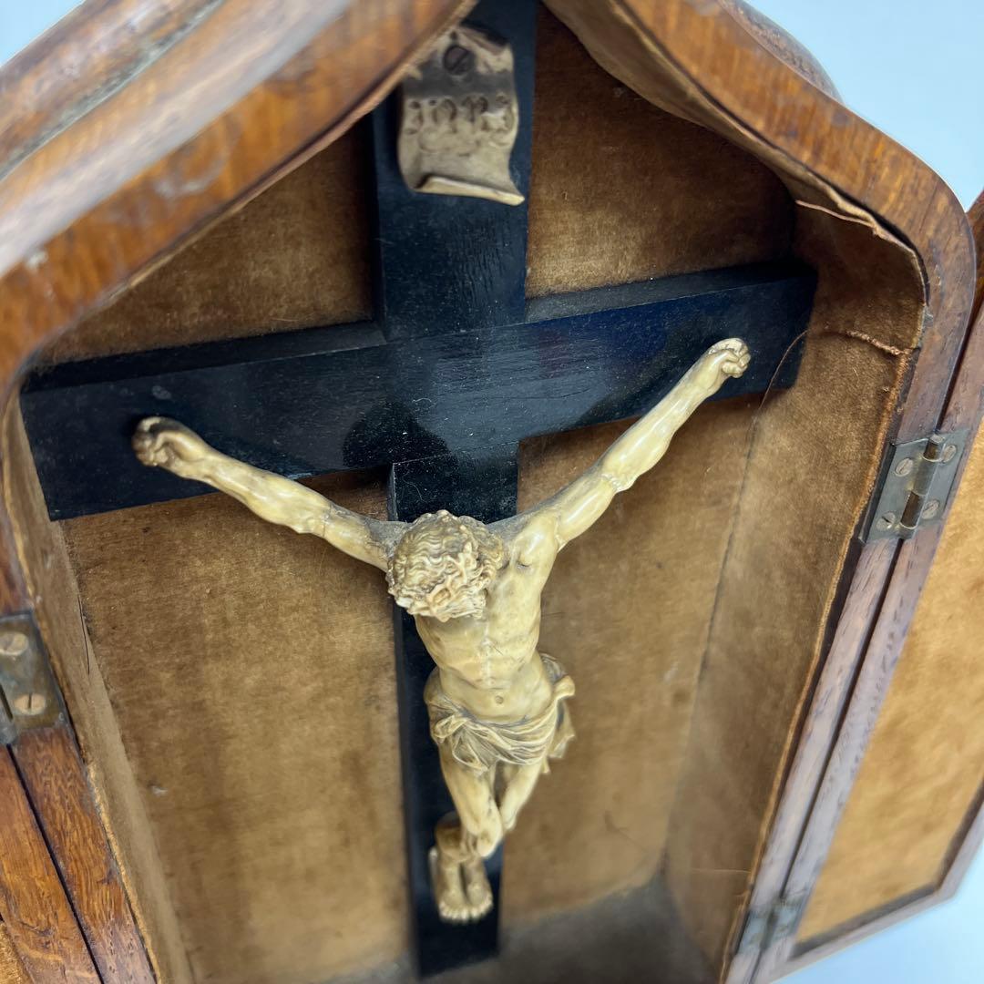 古代　キリスト　逗子入　全体高さ31㎝/647g 東Y7-0717①トトオ