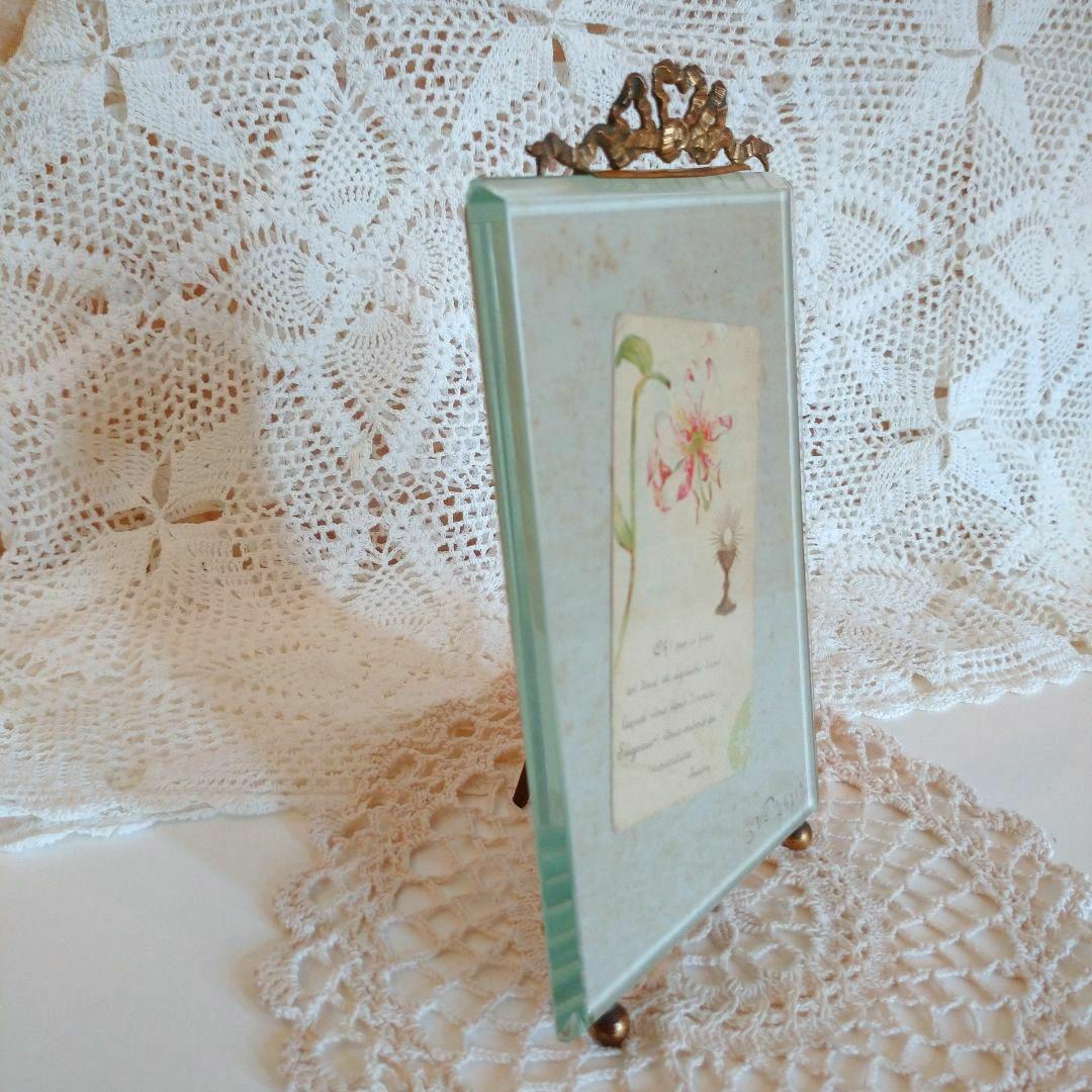 お値下げ！フランス　アンティーク　フォトフレーム　フラワーカード付き