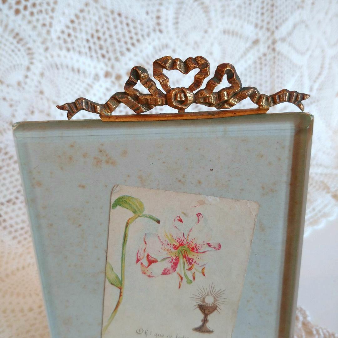 お値下げ！フランス　アンティーク　フォトフレーム　フラワーカード付き