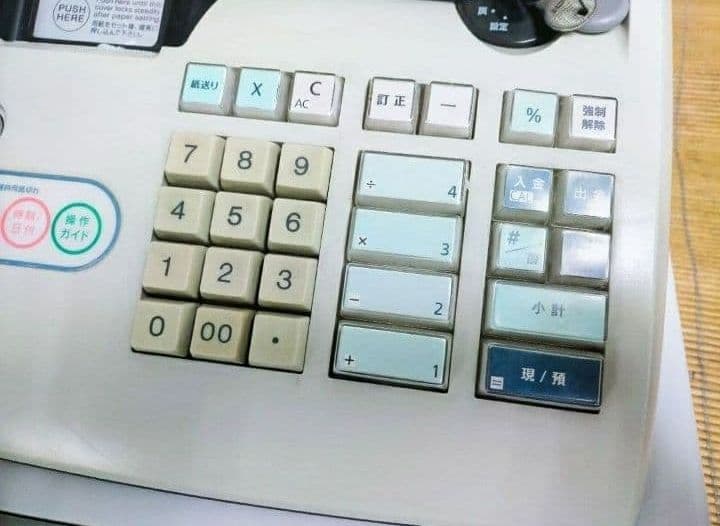 カシオレジスター　TE-M80　中古品　人気機種感熱紙　送料無料　801121