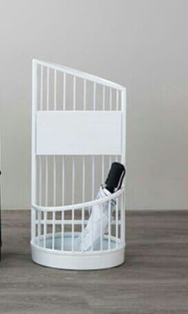 傘立て 円筒型 折り畳み傘用 モダン 金属製(白い)