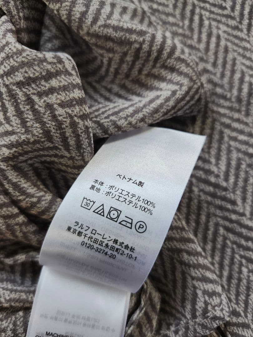 ローレン ラルフローレン ヘリンボーン ボウタイ ブラウス