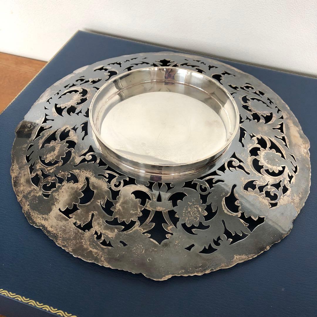 マッピン＆ウェッブ　純銀製　透かし＆カービング　コンポート　ディッシュ　シルバー