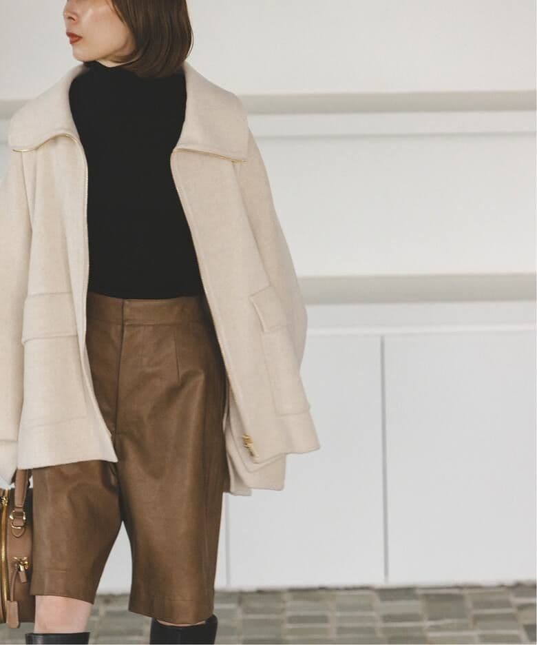 24AW★キャメルミックスリバージップコート①