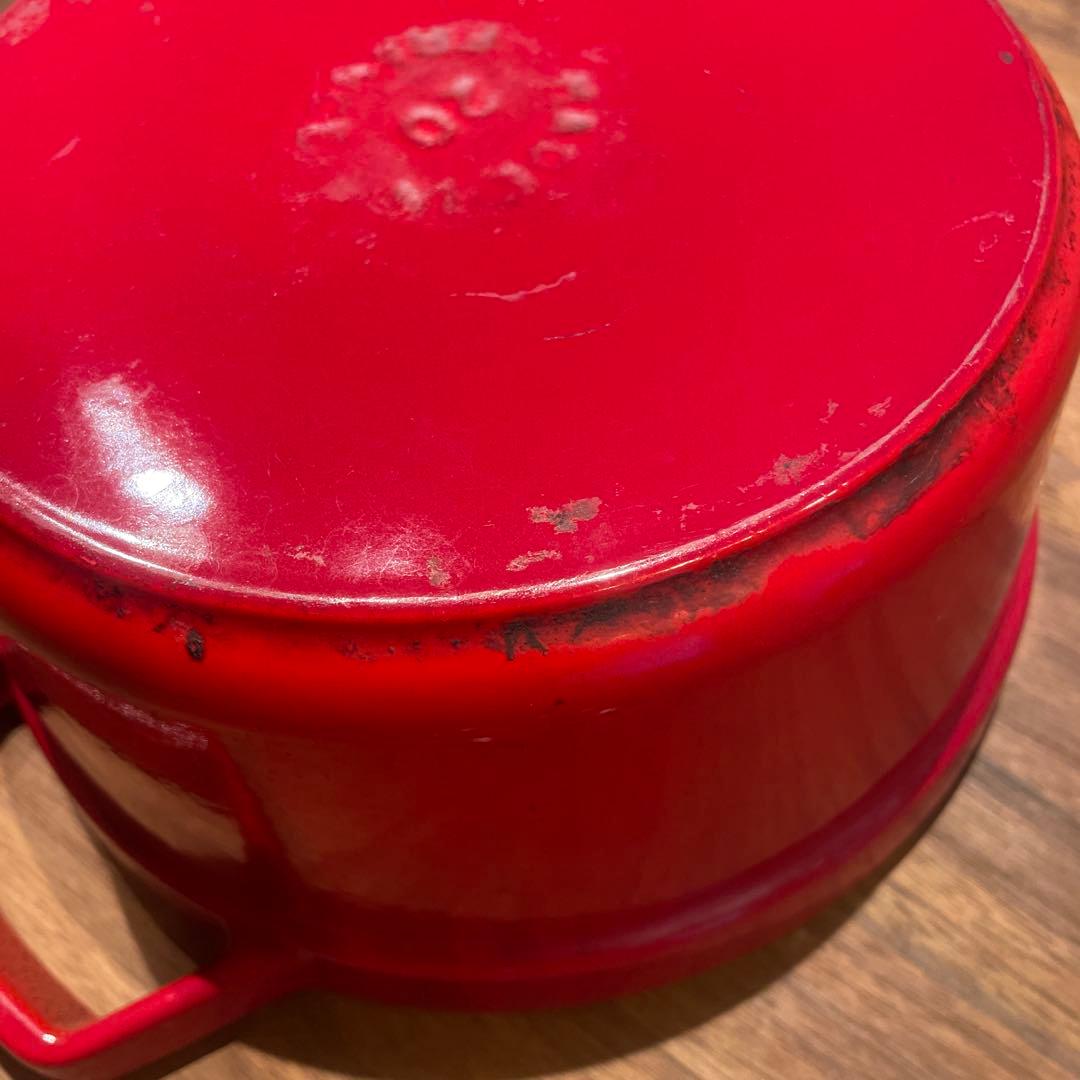 【花】STAUB ストウブ レッド 20cm 両手鍋