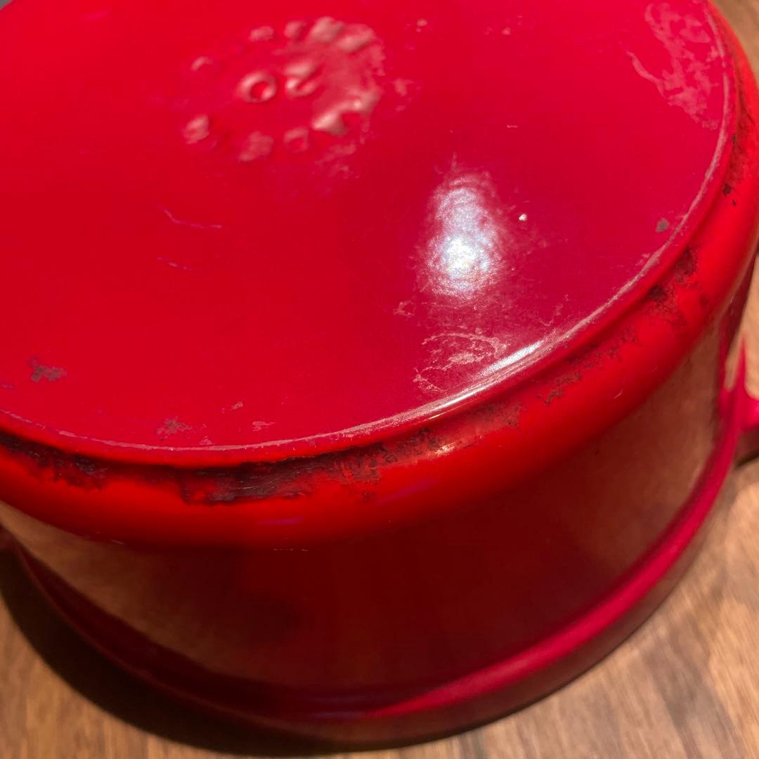 【花】STAUB ストウブ レッド 20cm 両手鍋