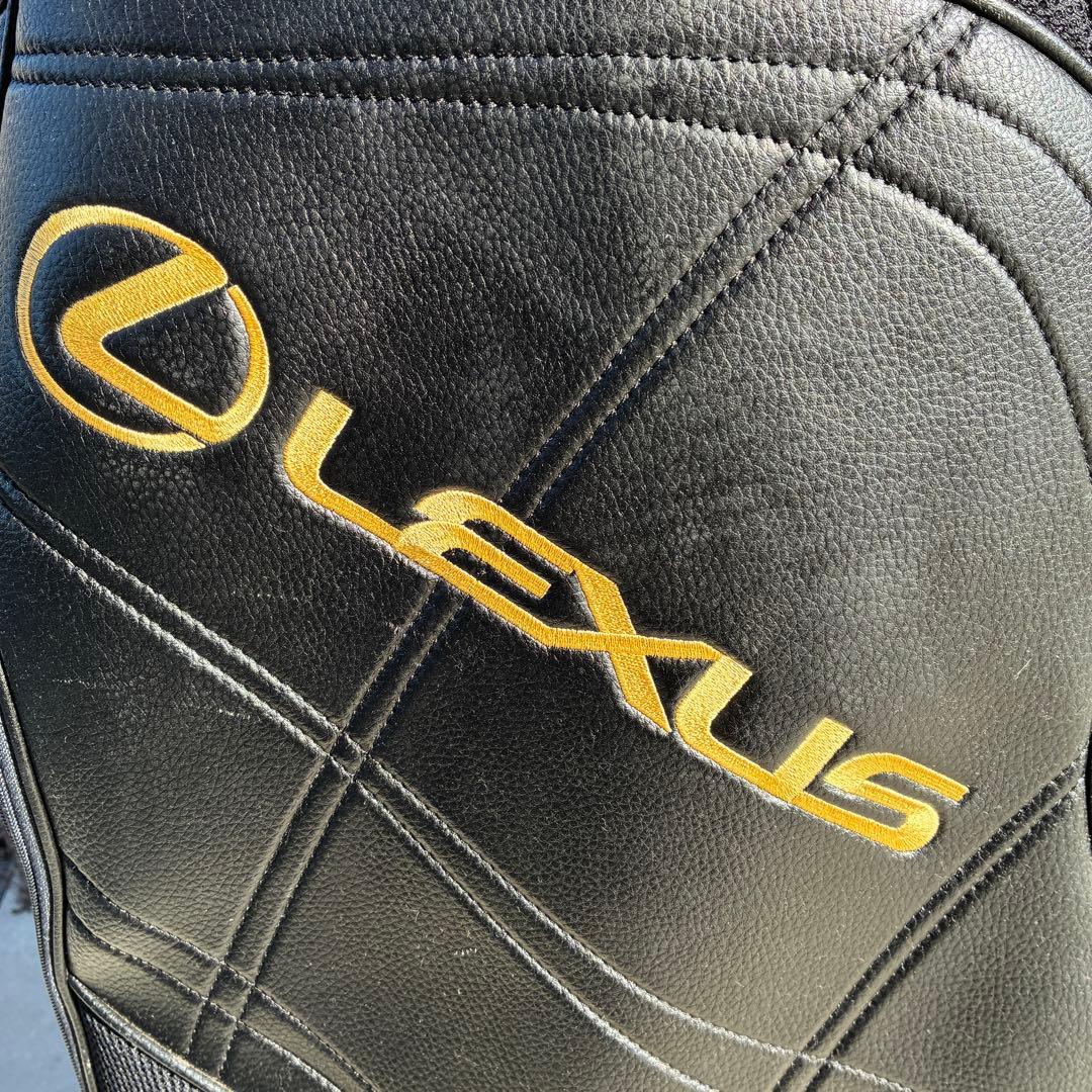 レクサス ミズノ キャディバッグ ブラック ゴールド 合皮 フード付き 綺麗